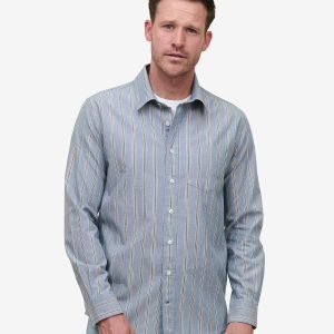Brookvale Cotton Stripe SH01039-BLU