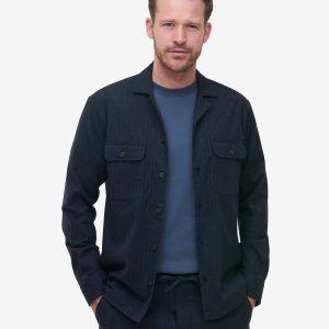 Jason Cotton Stripe Stretch SH01042-BLU