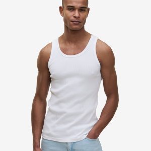 Tank Top Ribbed Cotton TS30026-WHT